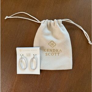 New (never worn) Kendra Scott Elle Open Frame Crystal Drop Earrings CZ.